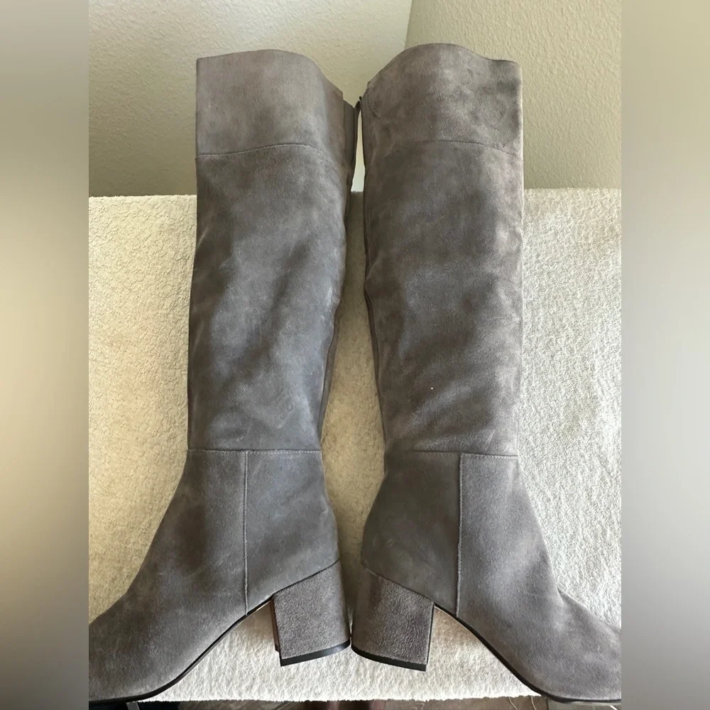 NWT Clarks Barley Ray Grey Suede leather‎ Over Knee Boot US 9